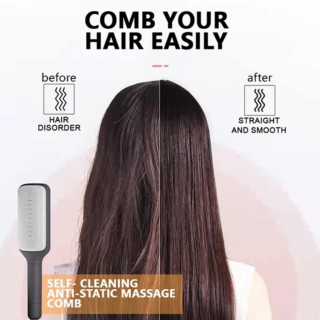 BrushPop™ - Premium Self-Cleaning Hair Brush