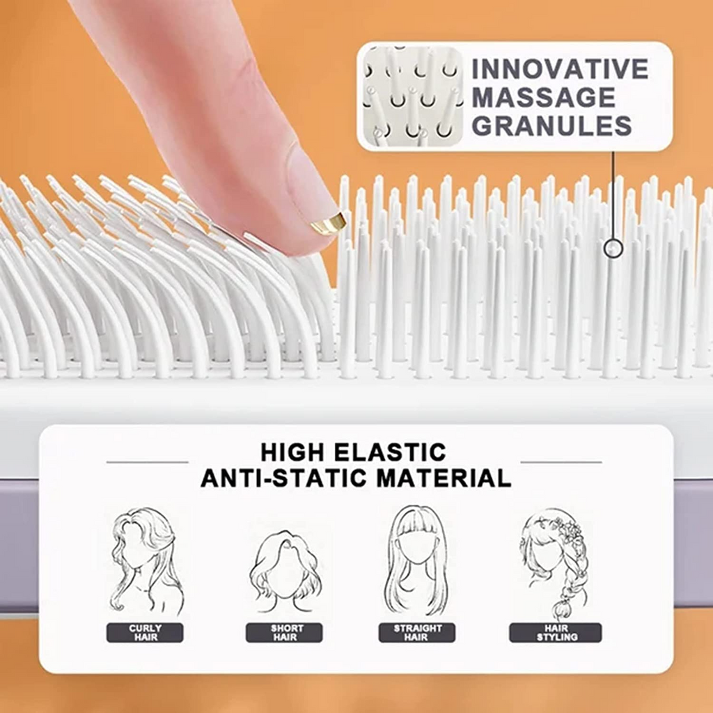 BrushPop™ - Premium Self-Cleaning Hair Brush