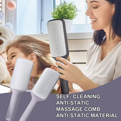 BrushPop™ - Premium Self-Cleaning Hair Brush
