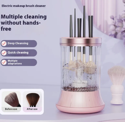 BrushPop – מנקה מברשות איפור חשמלי ונטען