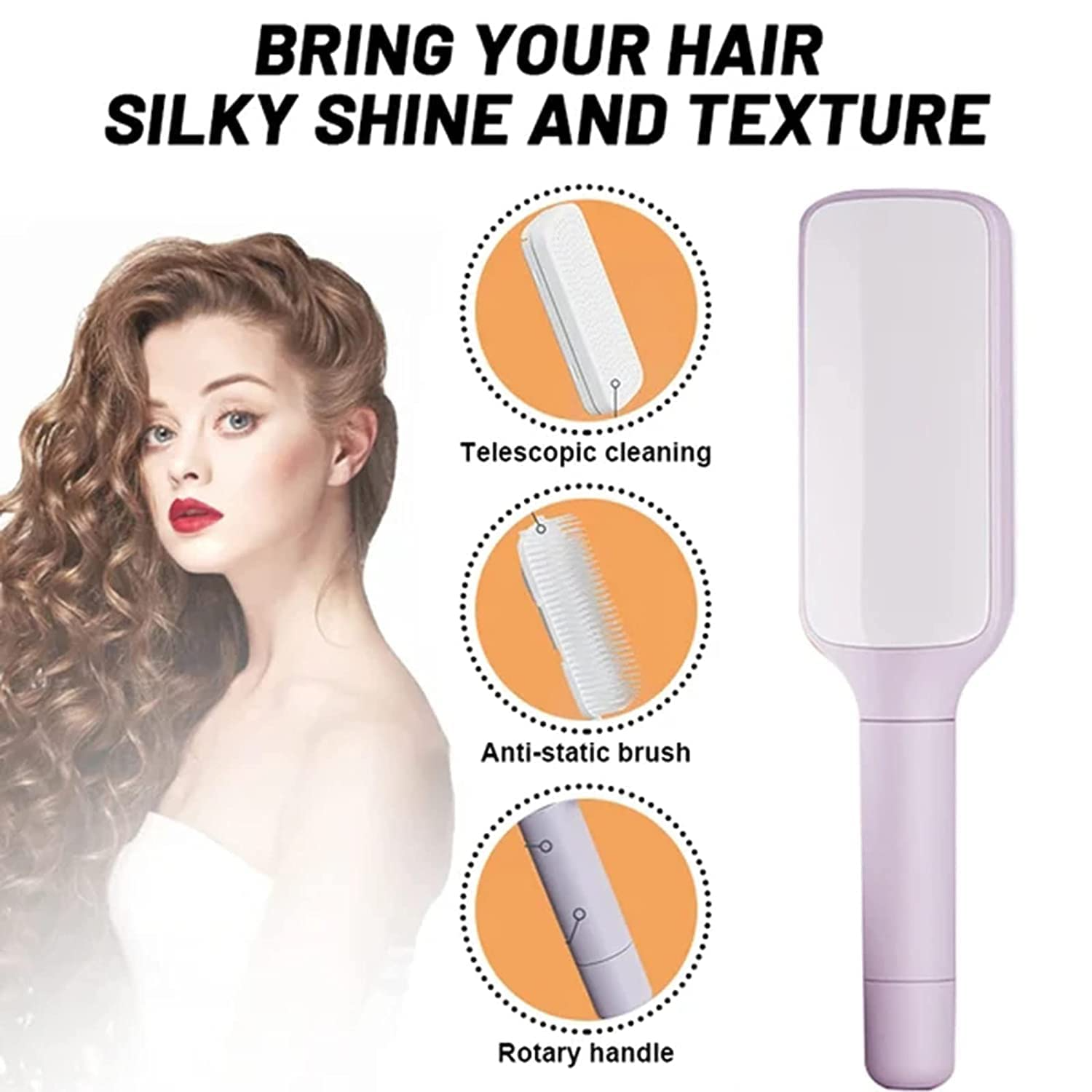 BrushPop™ - Premium Self-Cleaning Hair Brush